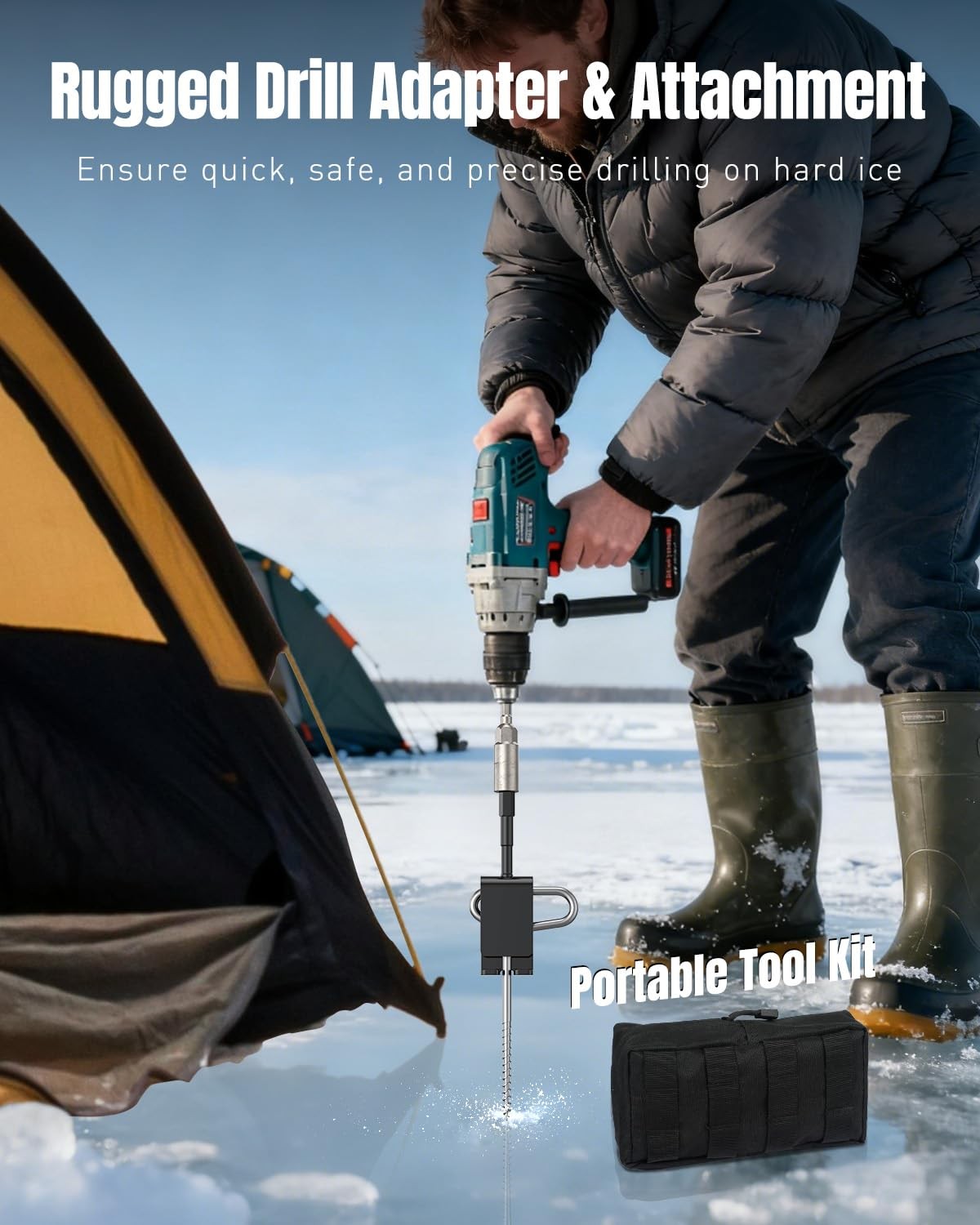 Pawfly 10 Pcs Ice Anchor Tool Kit with Screw Anchors, Tent Multi-color