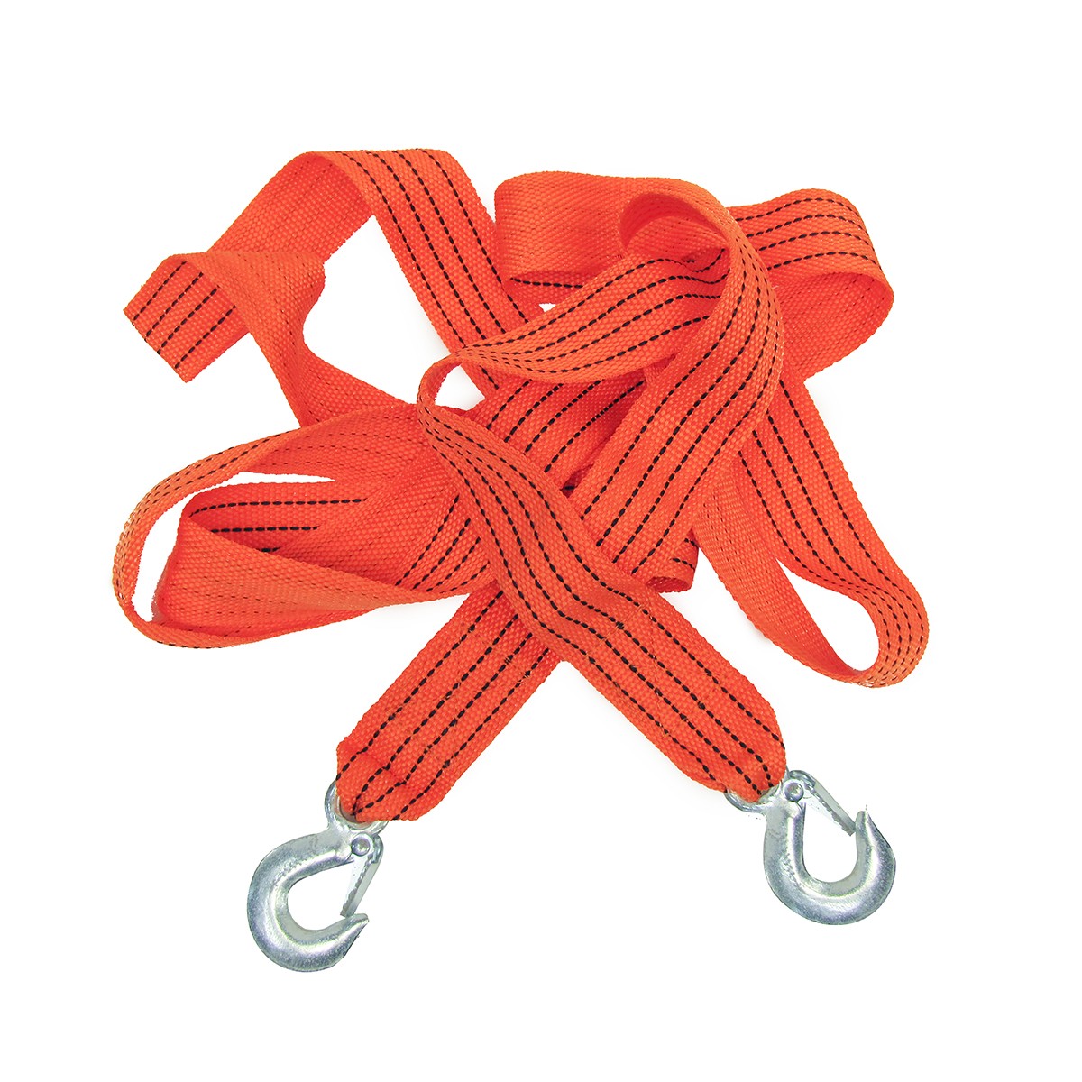 13ft 3300LB Auto Car Orange Nylon Roadside Emergency Heavy Duty Tow Rope Hook