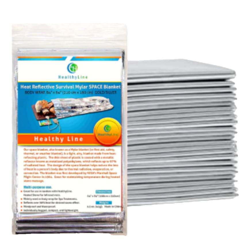 50 PACK – Emergency Blanket Mylar Survival Reflective Foil Heat Space Thermal