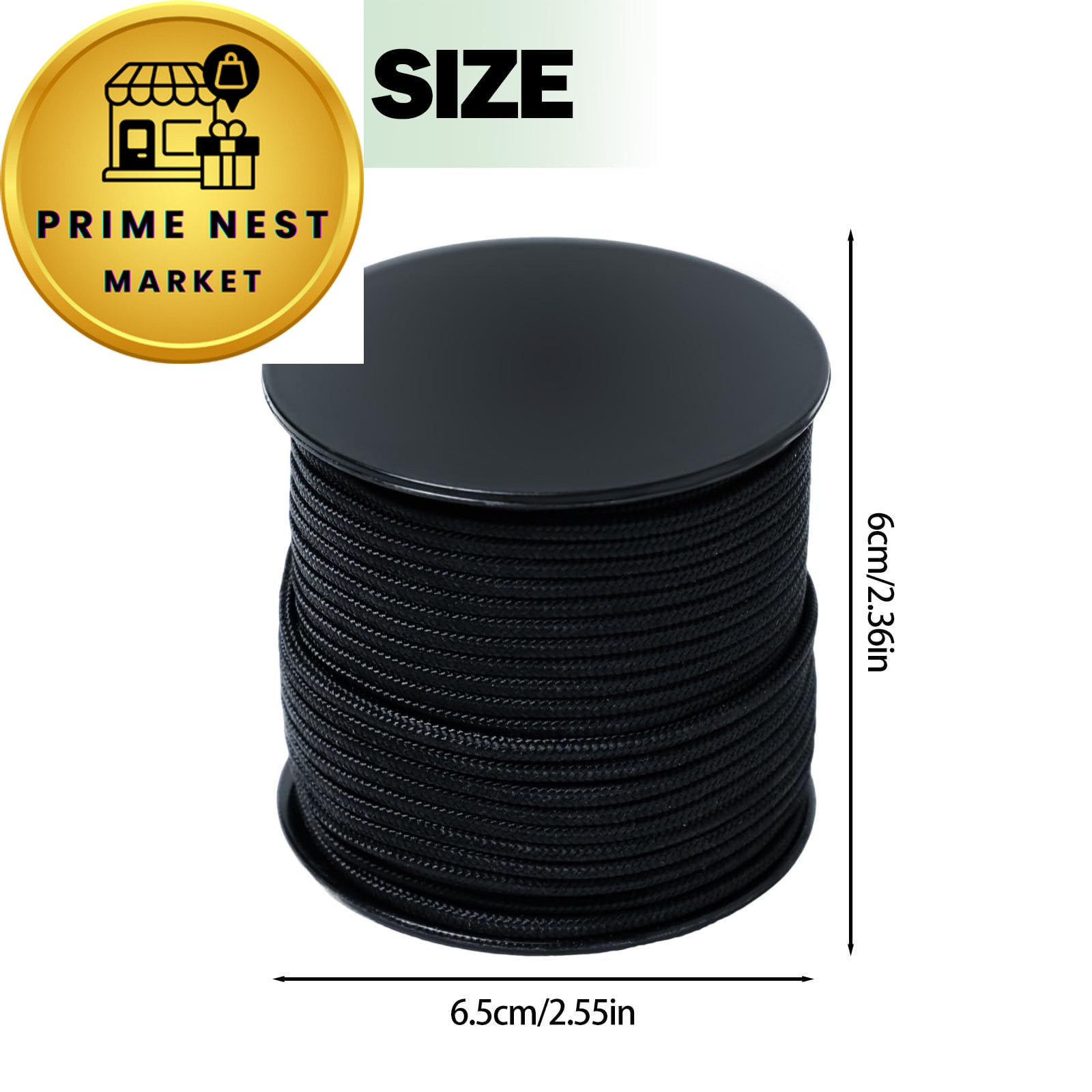 Paracord Cord 240lb – Lightweight Nylon String Diameter 2mm Medium, Black