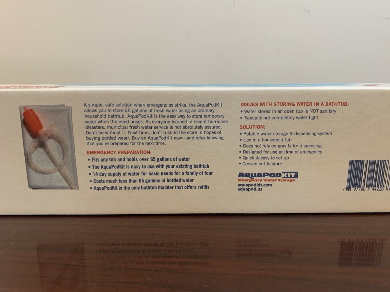 AquaPod Kit 65 gal Emergency Water Storage Drinking Water Container Home Bathtub