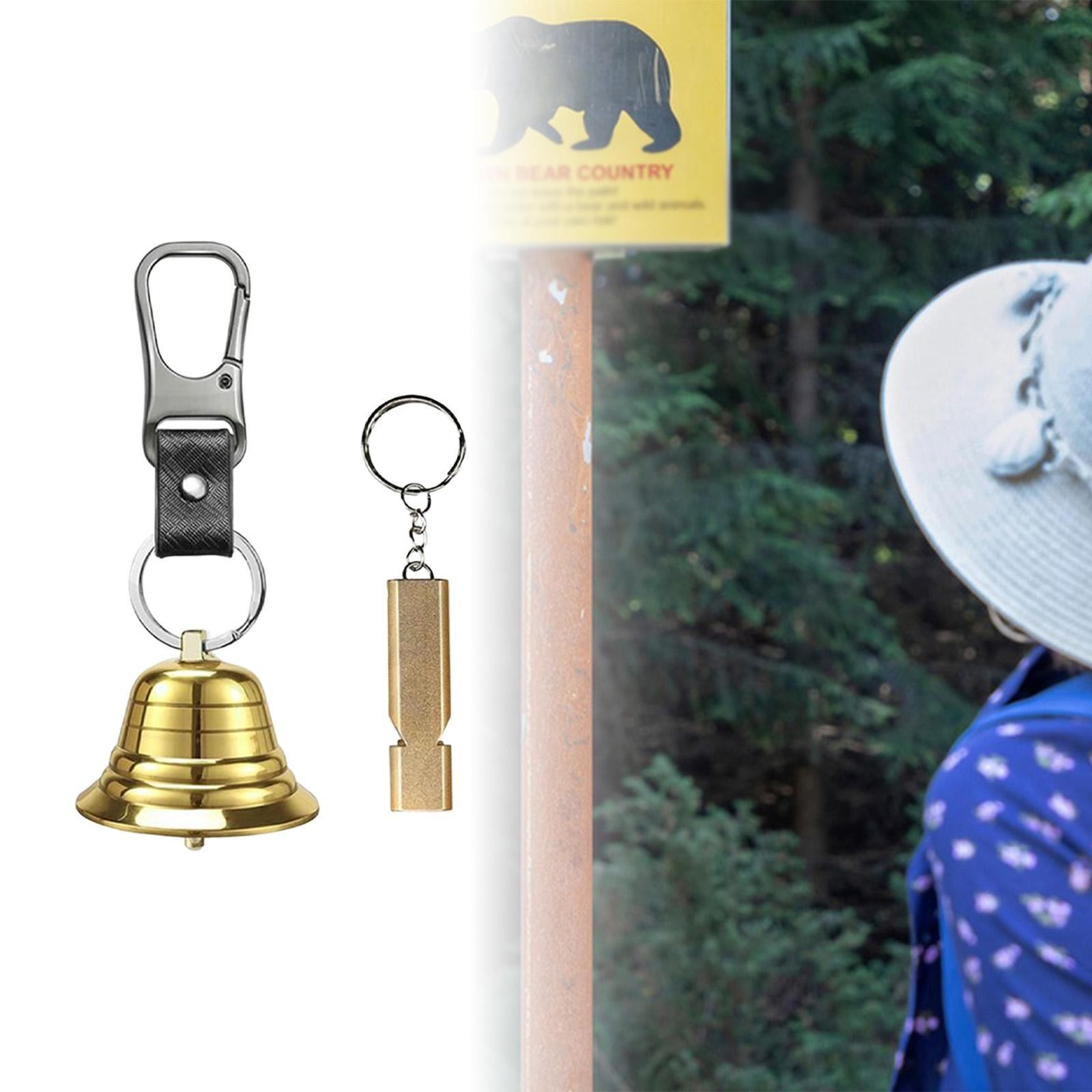 Loudly Animal Bell with Whistle Set Metal Hiking Gear for Backpacking Biking