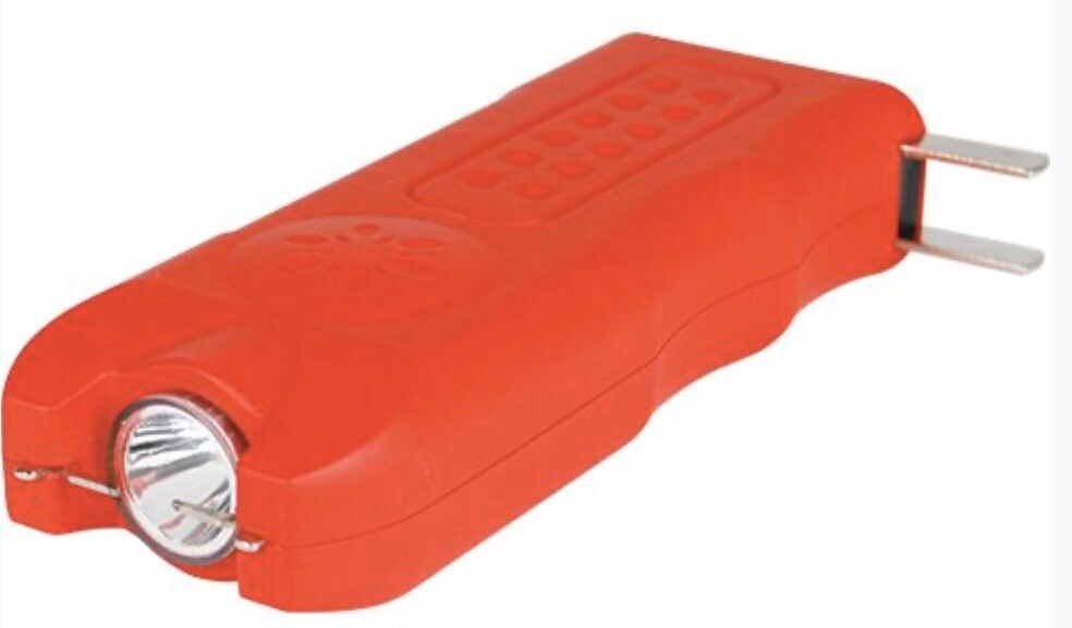 Rechargeable LED Flashlight Electric Shock Stun Gun Women Self Defense SIREN RED
