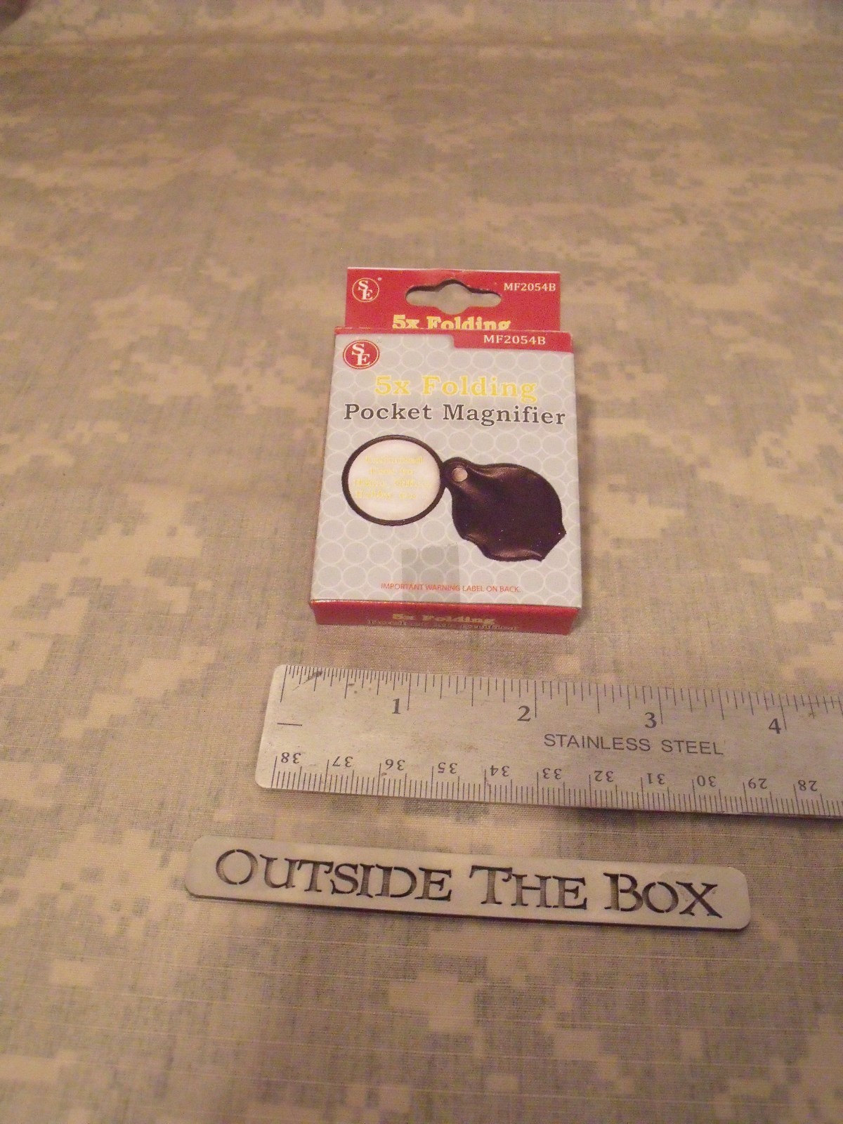 Emergency/Survival: 1.5″ Folding Pocket MAGNIFIER GLASS Lens 5x FIRE STARTER EDC