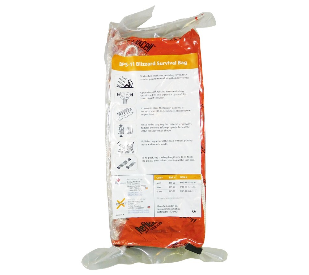 Blizzard Survival Bag Orange PerSys Medical Mil Spec Space Age Survival Shelter