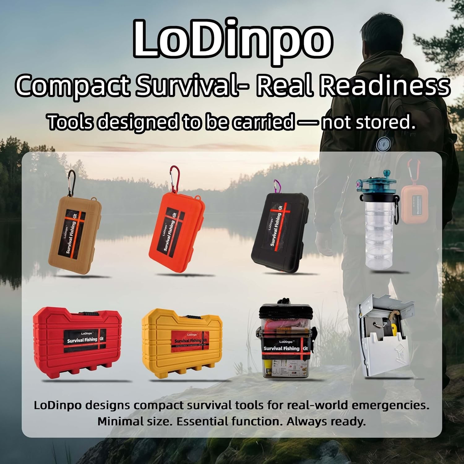 Mini Survival Fishing Kit Small Emergency Fishing TackleBox Pocket Outdoor Fishi