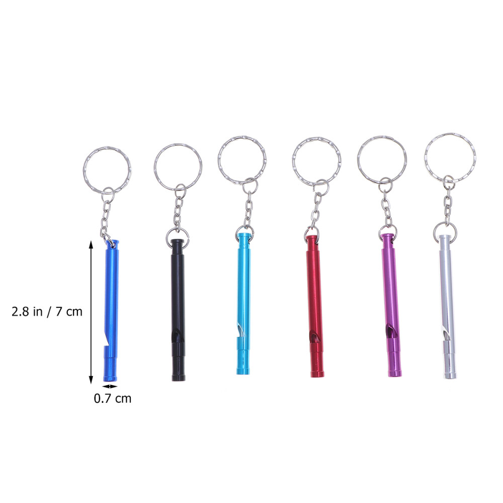 6pcs Hunting Whistle Hiking Whistles Aluminium Key Chain Safety Whistle