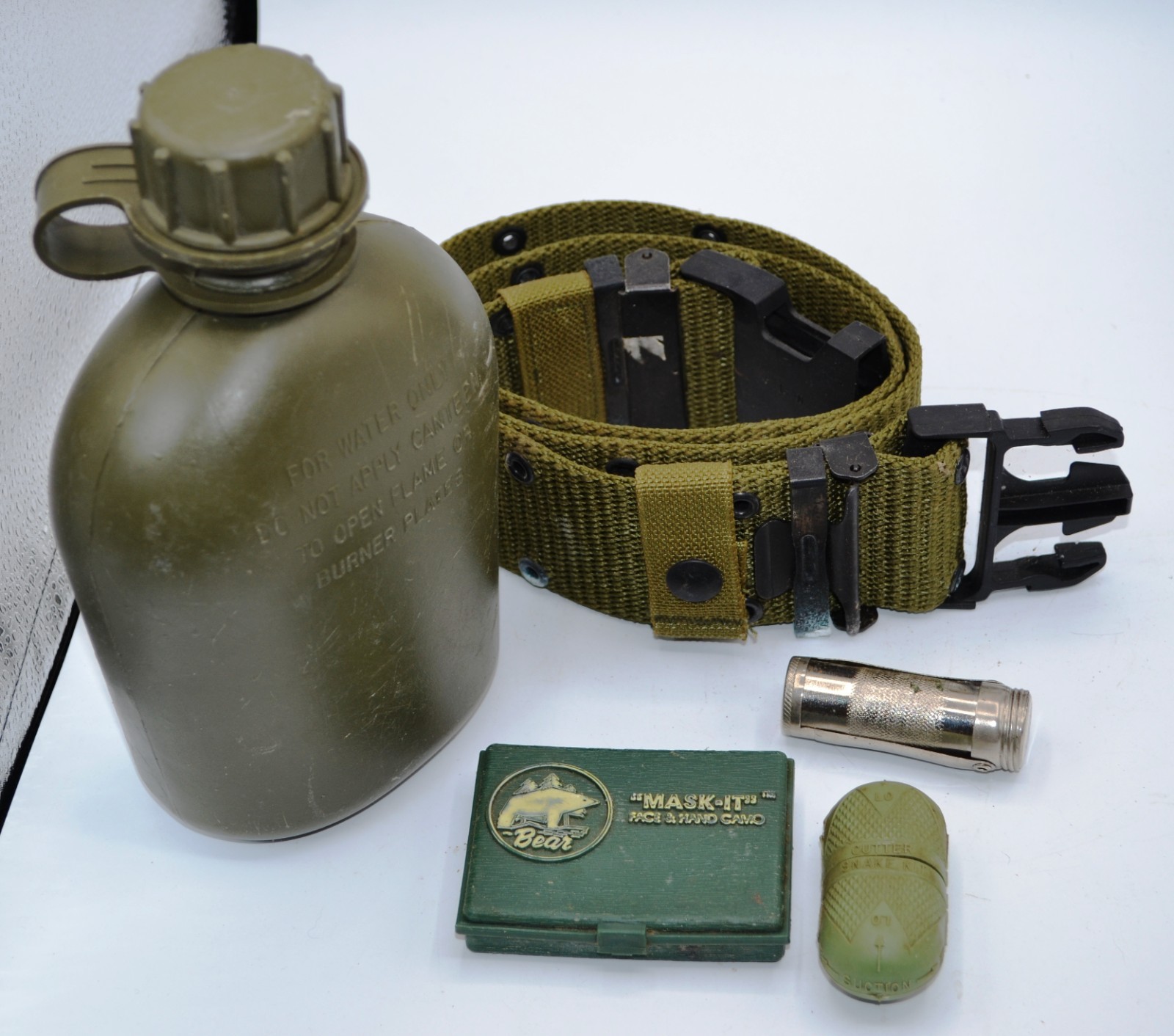 Boy Scouts Camping Survival Military – Metal Match Box Snake Bite Kit More