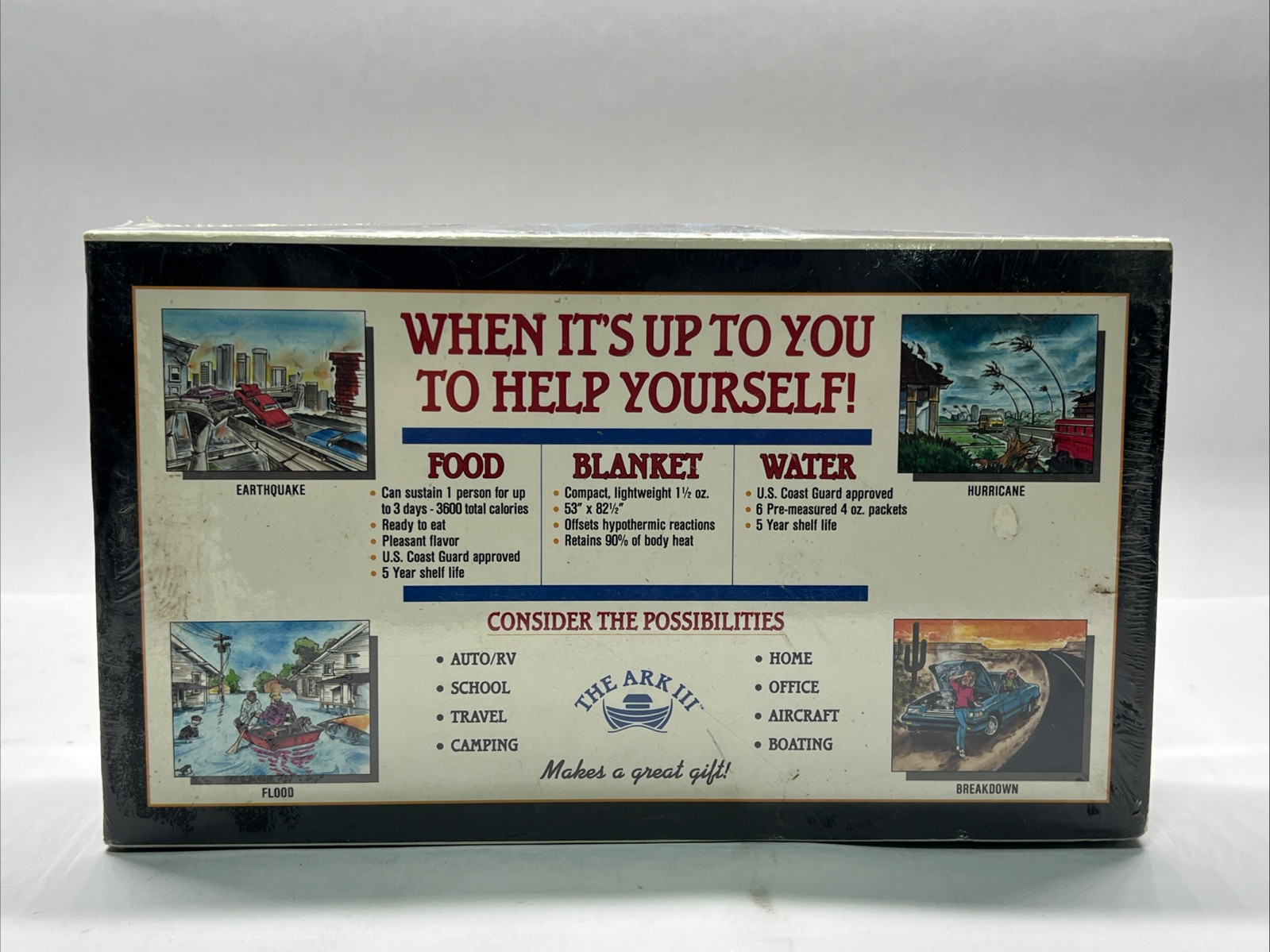 Emergency Preparedness The Ark III Food Water Survival Kit 1 Person 3 Day Sealed