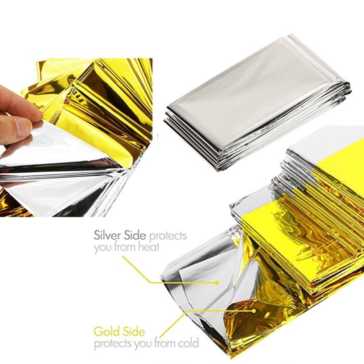 100 Pcs Medical Emergency Thermal Blanket Mylar Trauma Military Survival Silver