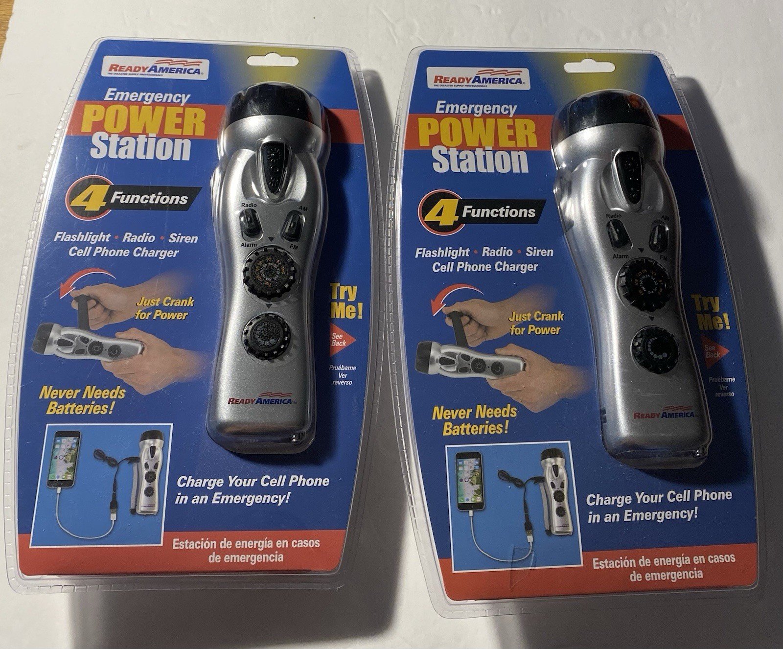 Ready America Emergency Power Station Flashlight Radio Phone Charger Lot Of 2.