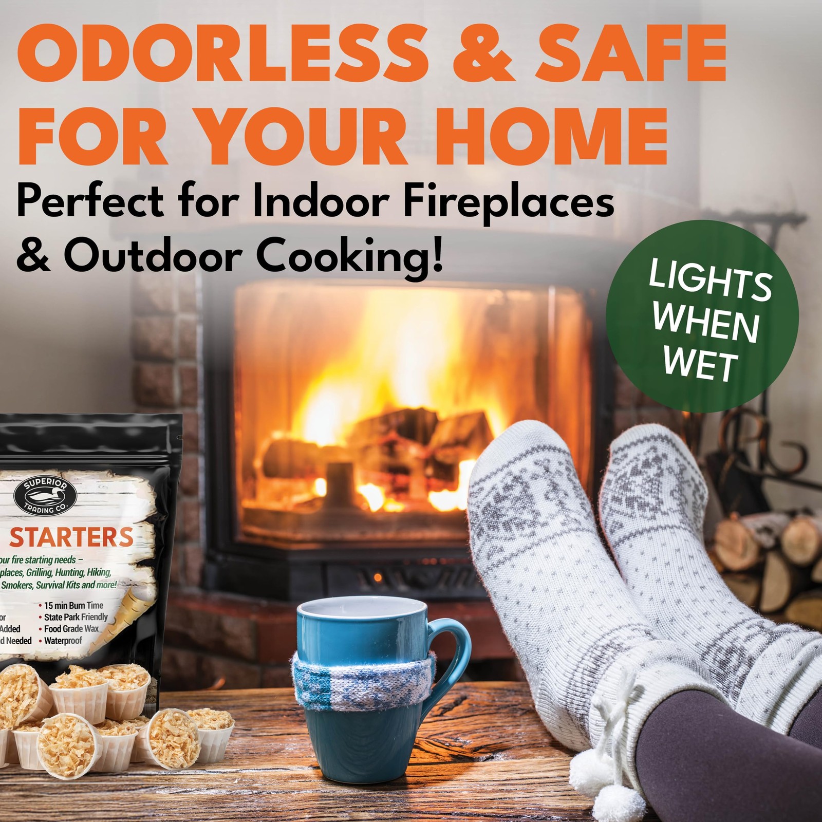 Superior Trading Fire 30 Extra Large pods, Waterproof for Indoor/Outdoor