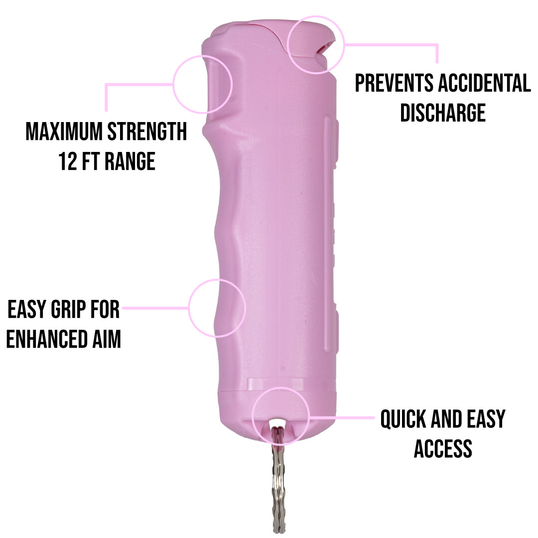 Police Magnum pepper spray .50oz pink flip top keychain self defense protection