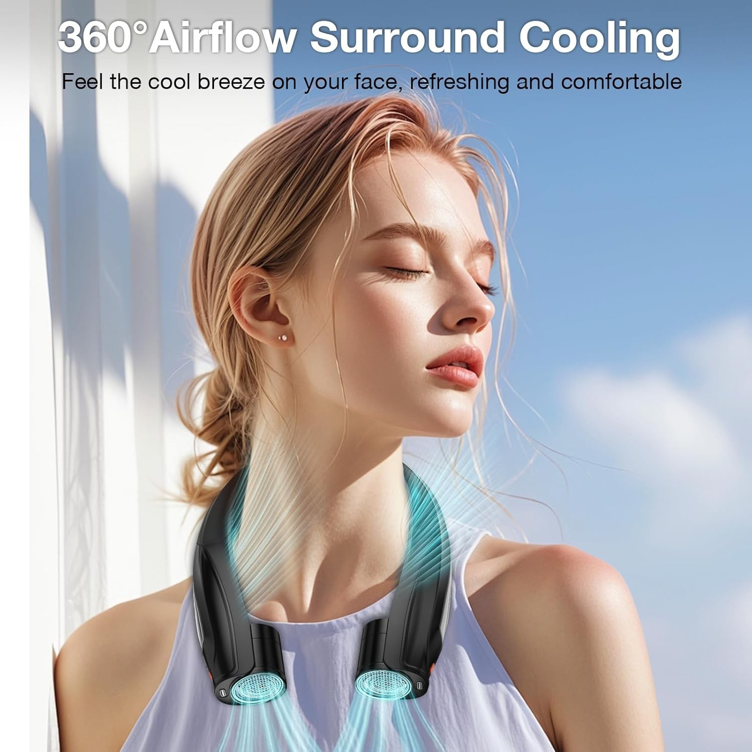 AI Neck Fan, 6 Speeds Adjustable Portable Personal Fan Rechargeable, 6000 mAh…
