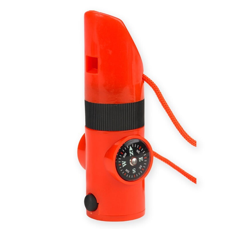 NDūR’s 7-in-1 Survival Whistle – Compass, Light, Magnifier, Mirror, Thermometer