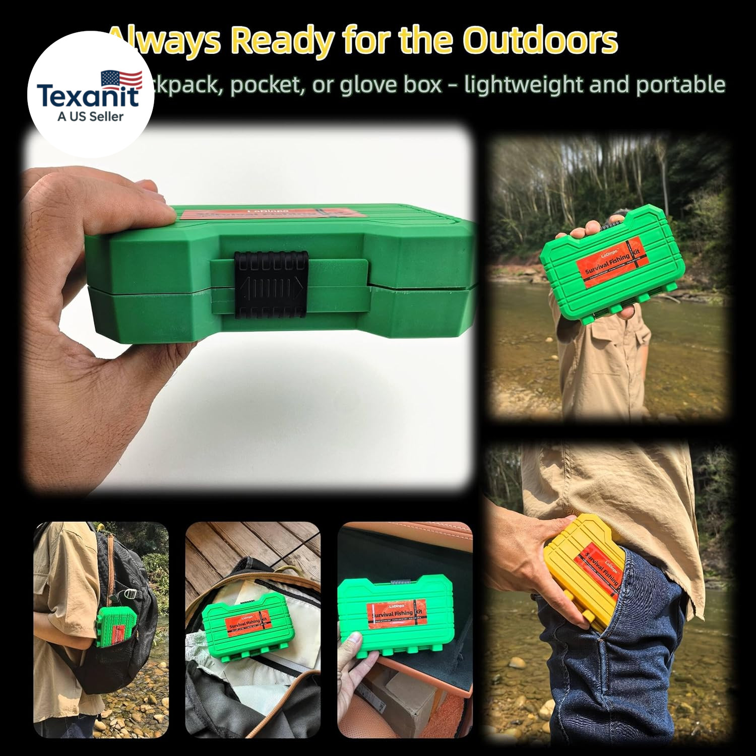 Mini Survival Fishing Kit–Compact Emergency Fishing Gear for Camping,Hiking,Bush
