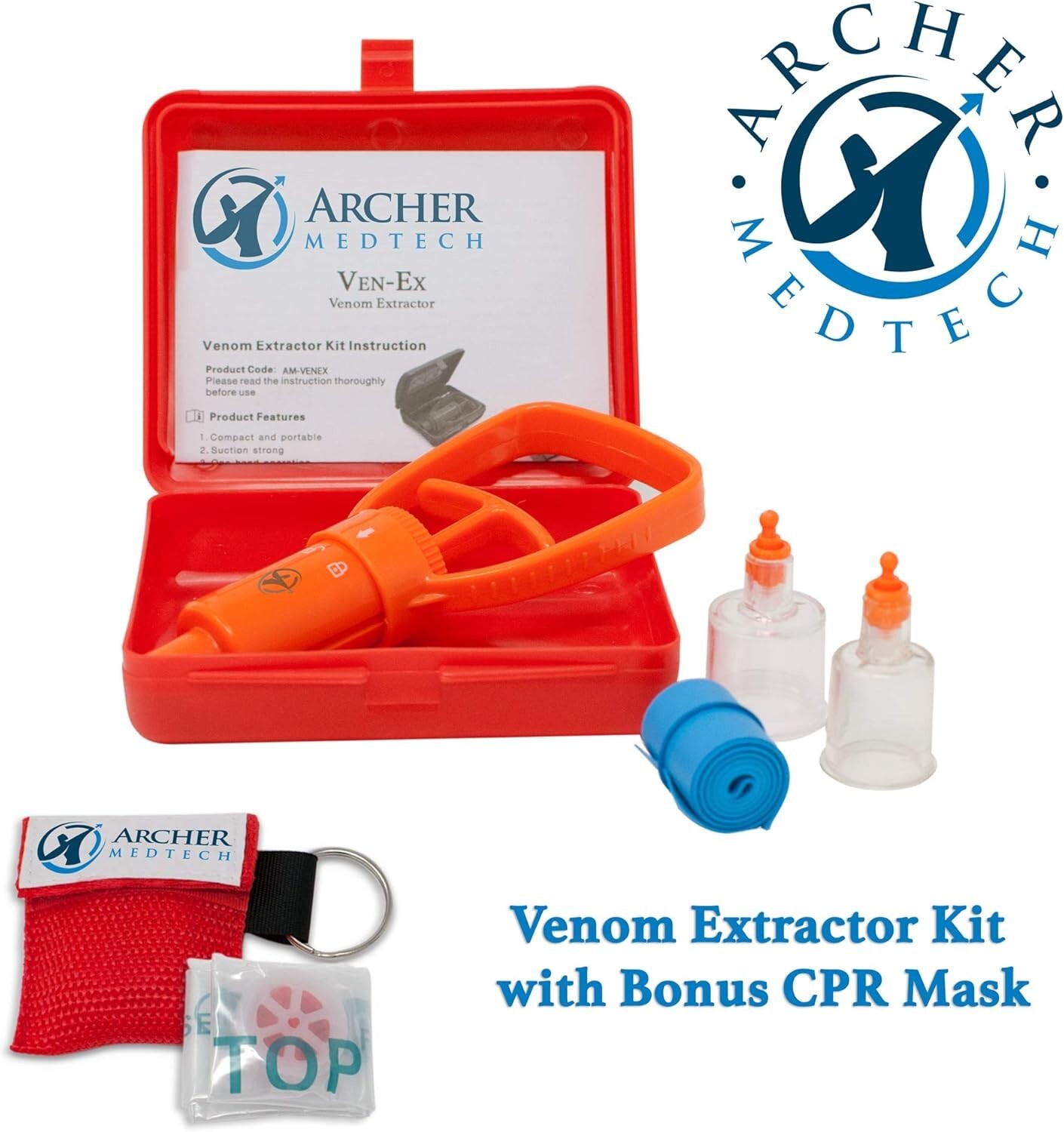 Portable Ven-Ex Snake Bite and Bee Sting Kit with CPR Shield – Compact First Aid