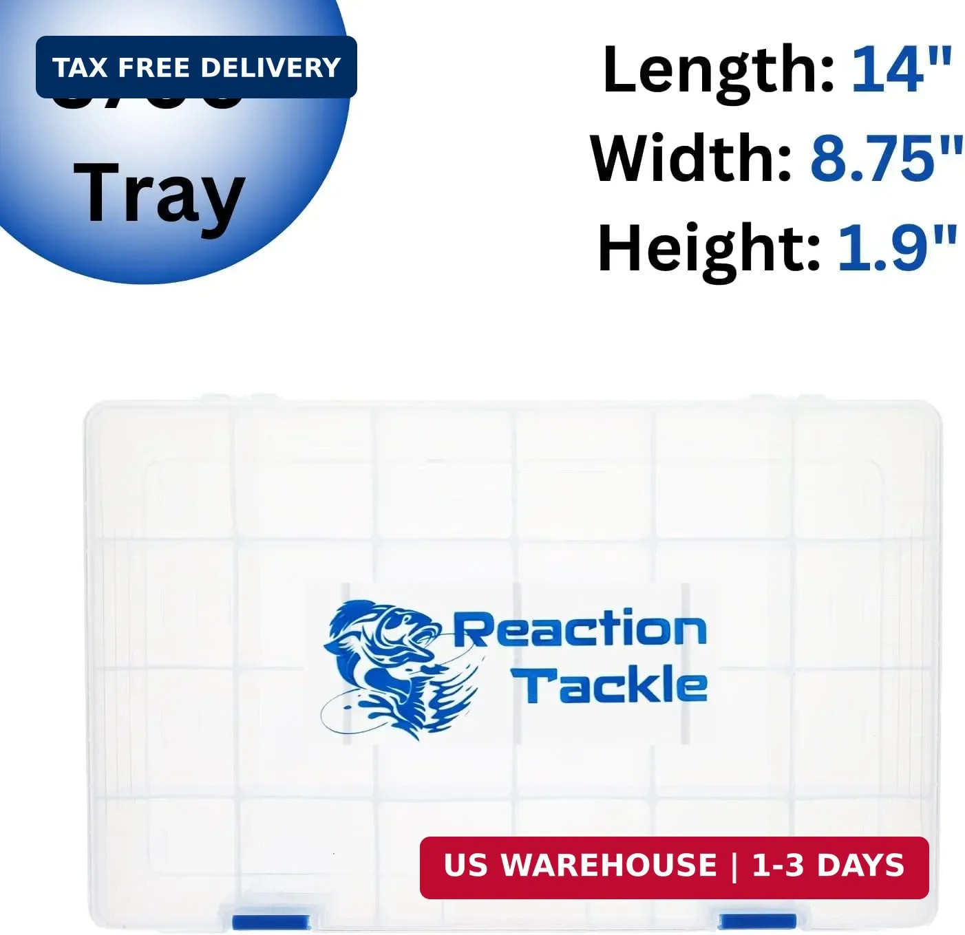 Reaction Tackle Tackle Box Trays, Utility Storage Boxes for Fishing Tackle, Lure