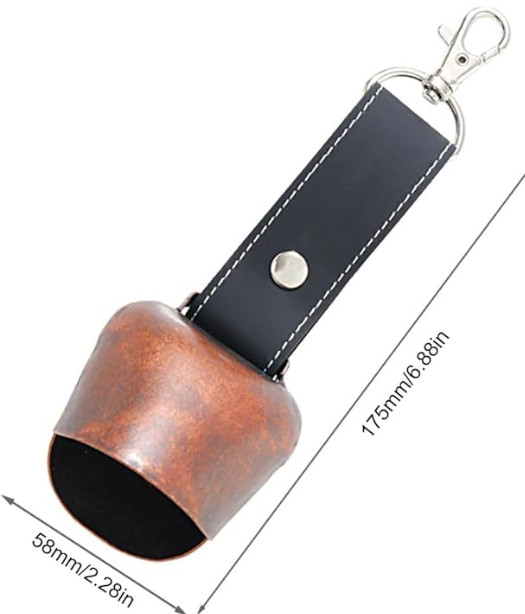 2Pcs ZORZO Loud Bear Bells Hangable PU Leather Keychains Hiking Camping Trekking