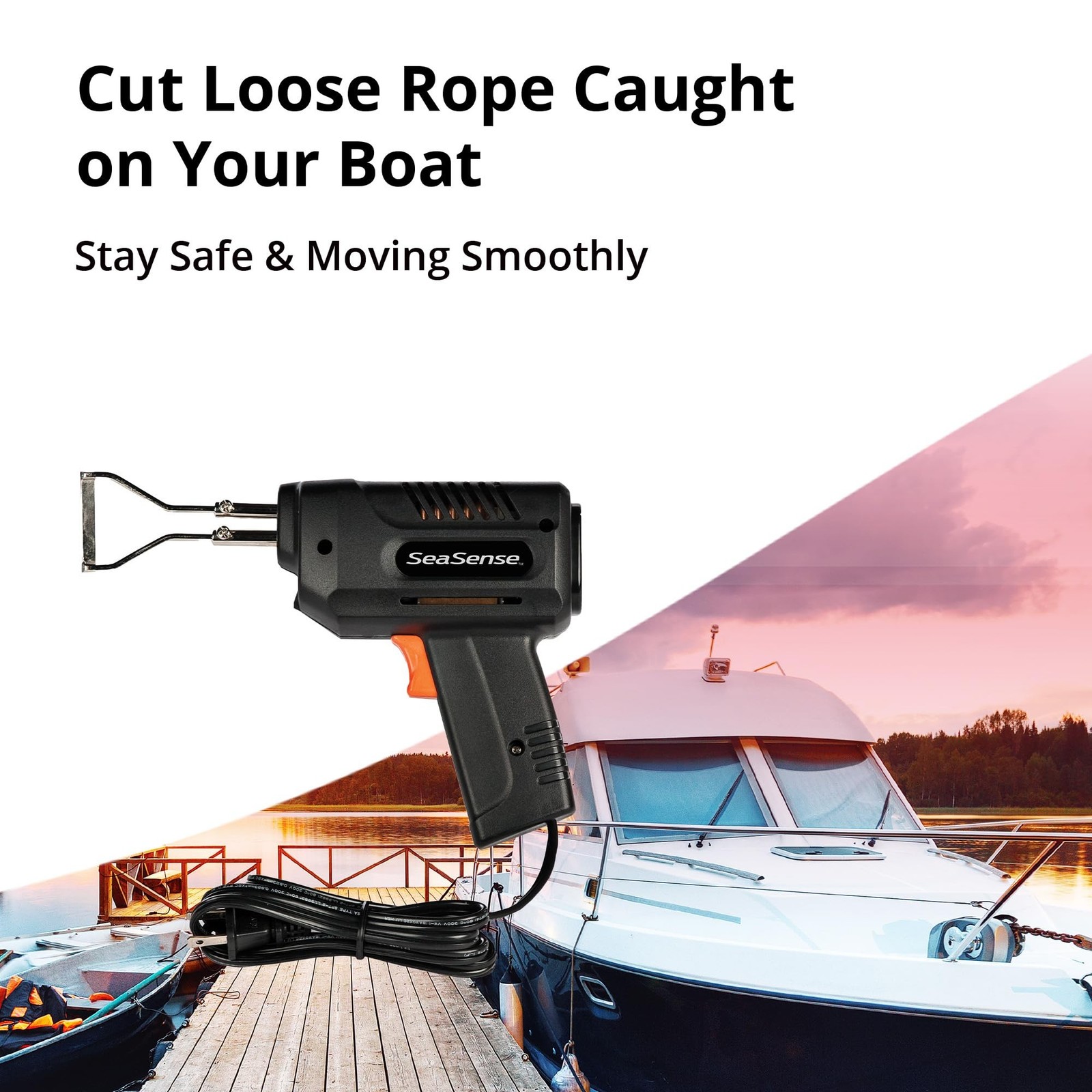 SeaSense Rope Cutting Gun for Fishing, Boating & Camping – 4’ Cord,