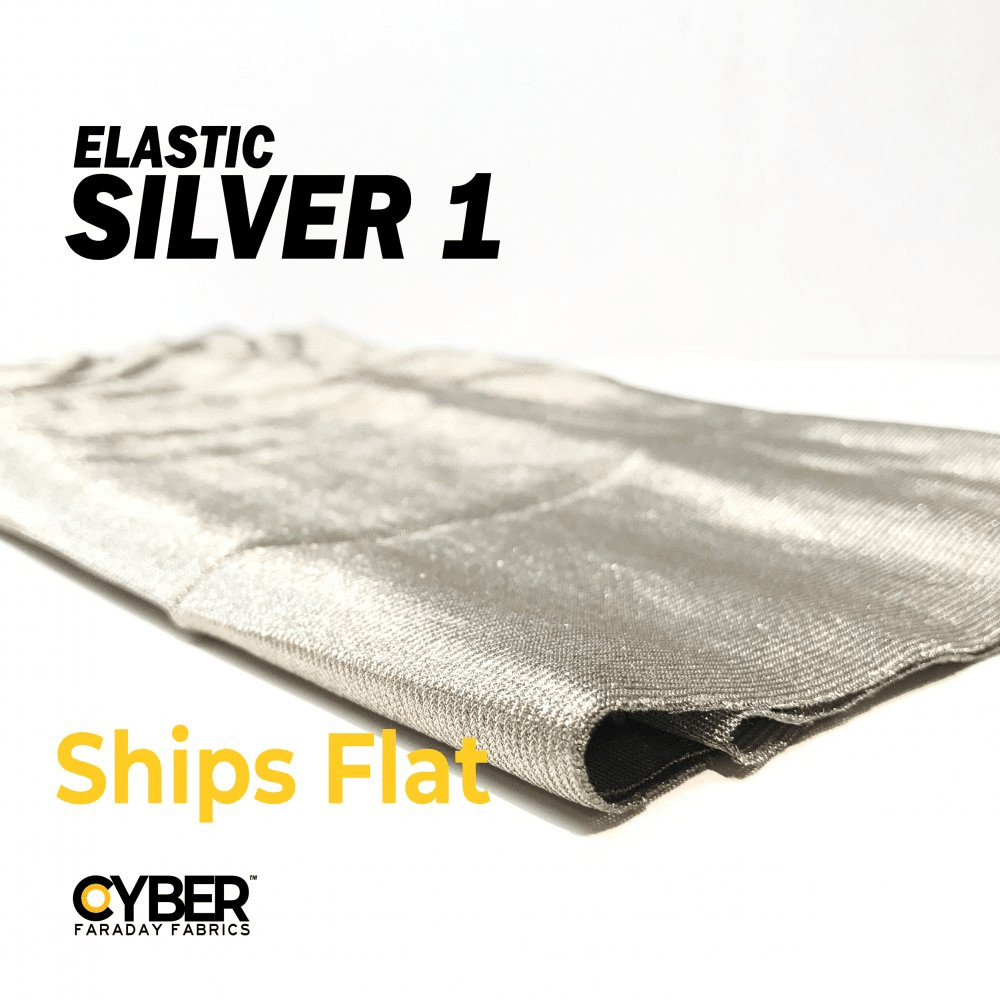 Faraday Cyber ES Fabric EMF RF Shielding Silver Elastic Fabric 62″x1′