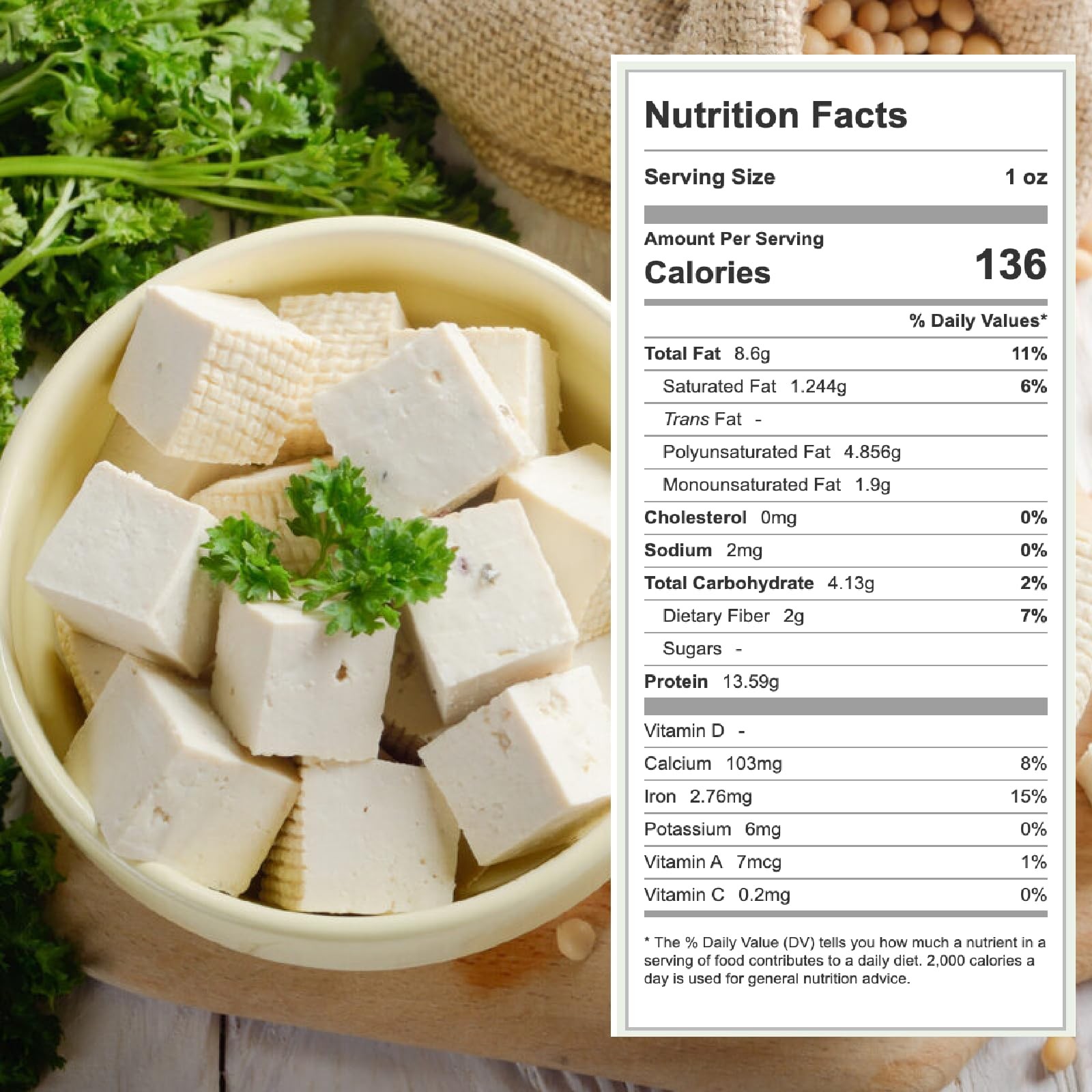 2.83oz (80g) Freeze Dried Tofu Cubes, 1cm Bite Size, Plant Based S, purple