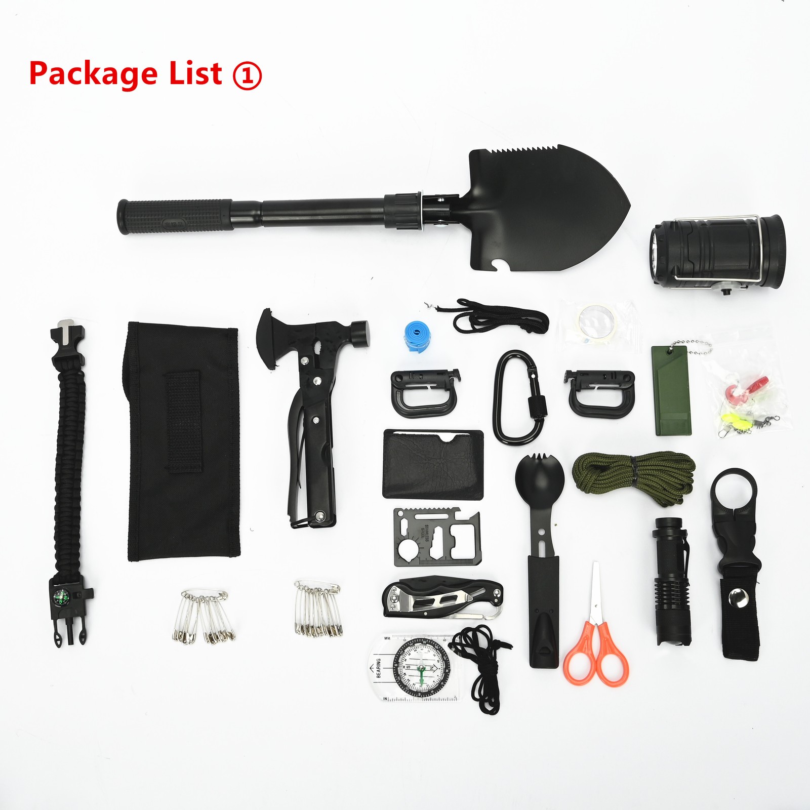 Emergency Survival Kits First Aid Bug out Bag Military Prepper Kit Set Black