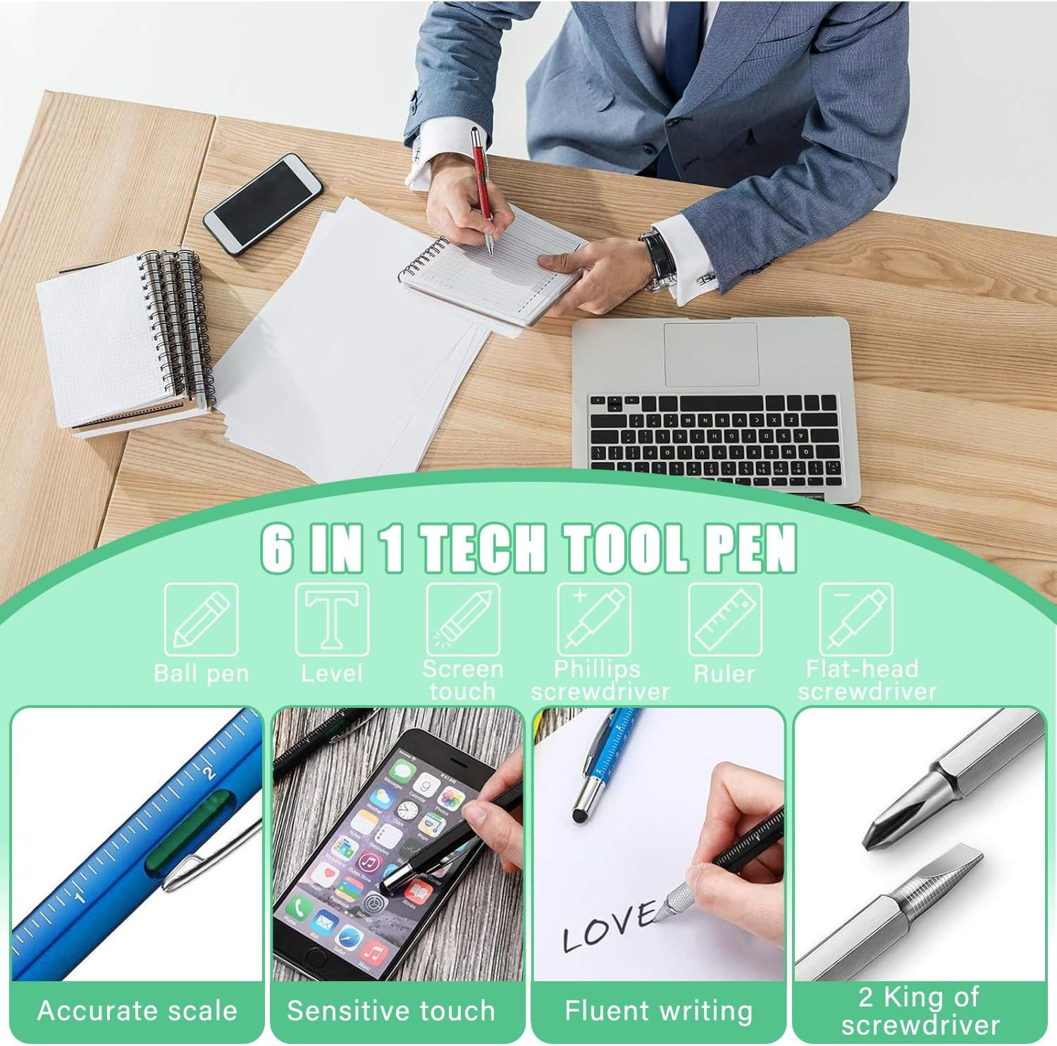 24 Pcs Mini Tape Measure Screwdriver Keychain Set – Multitool with Credit Card T