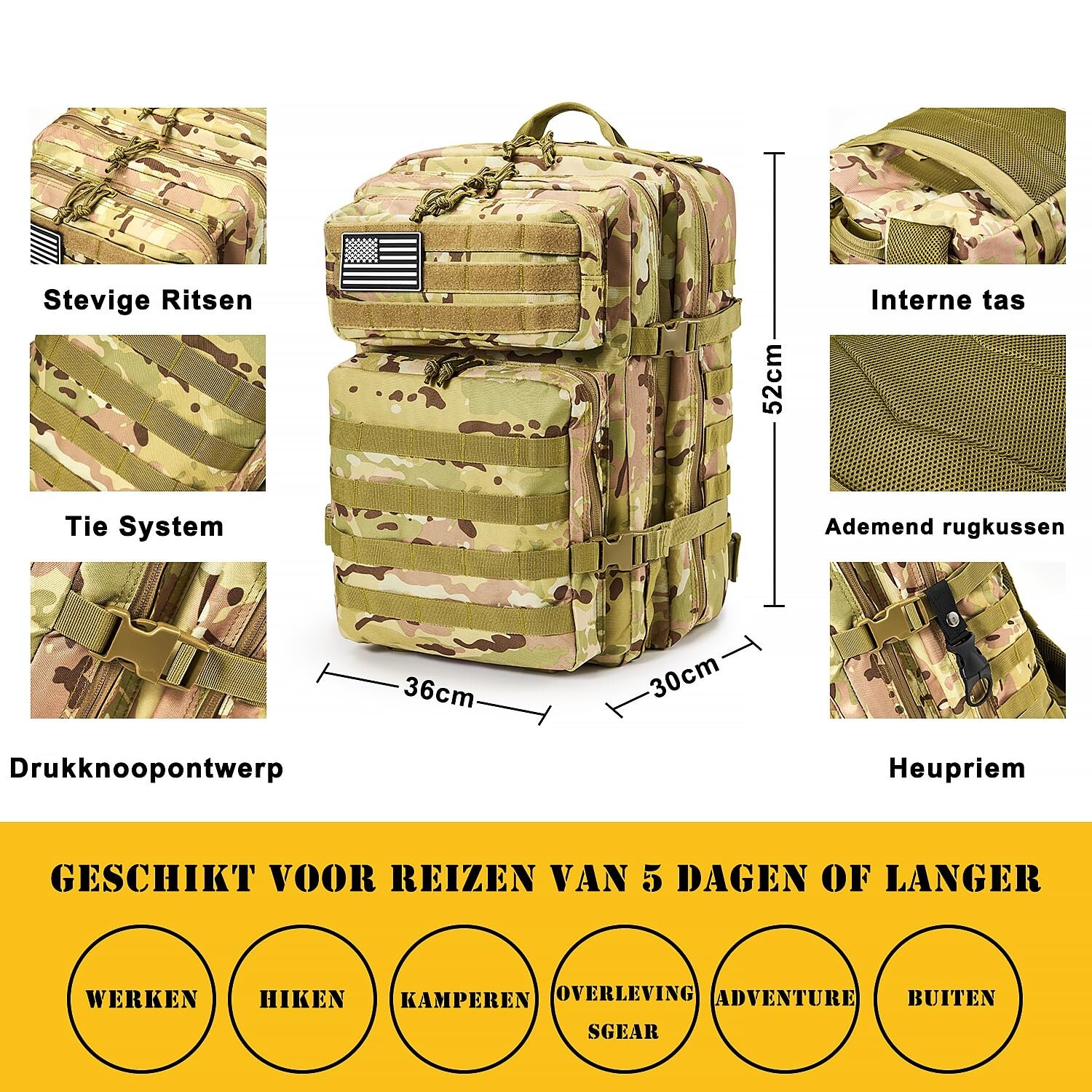 Survival First Aid Kit,99PCS Professional Survival Gear Large Hiking Backpack…