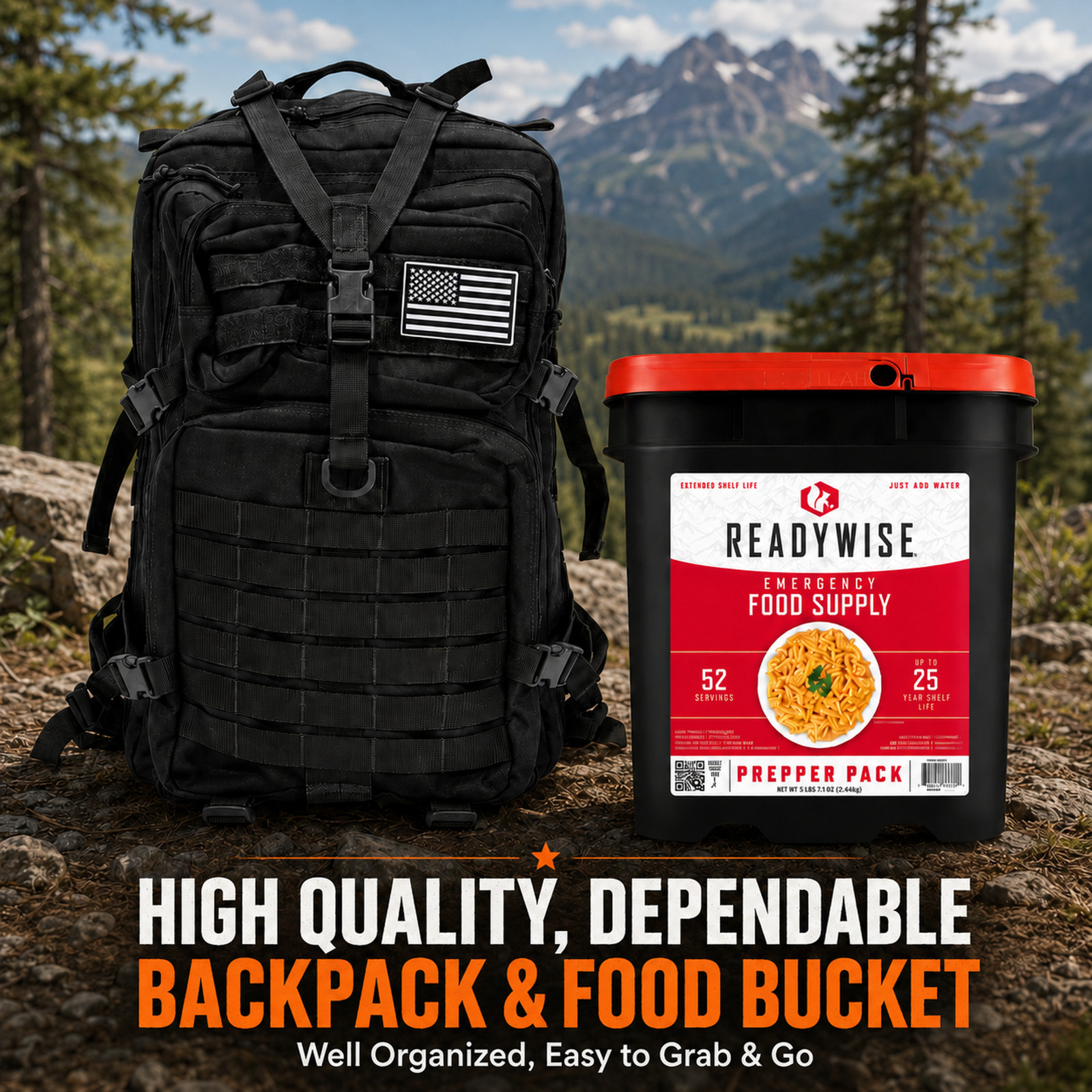 Family Comfort 72 Emergency Survival Kit/Backpack – 72 Hours for 2-6 People