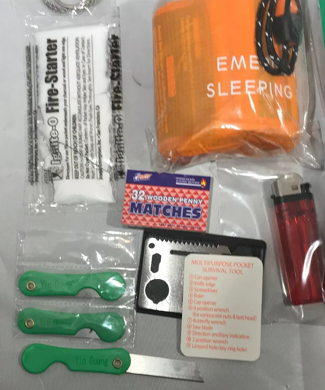 Survival Kit Essential Glove Compartment Jeep MOLLE System – Fire Shelter Light
