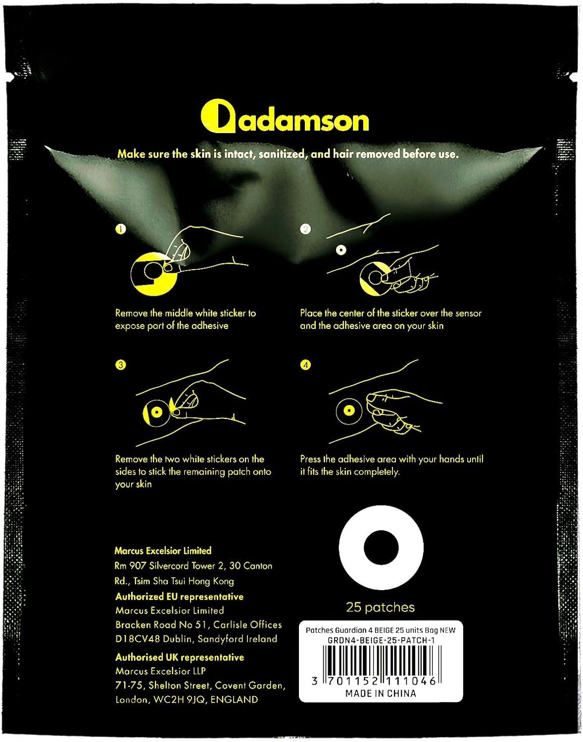 Guardian 4 Sensor Patches 25-Pack – Waterproof, Long-Lasting Adhesive – Guard…