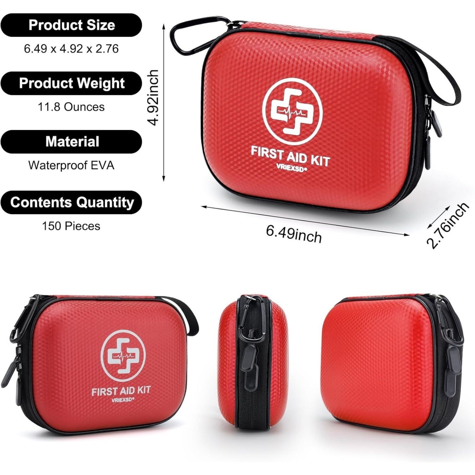 150 PCS First Aid Kit Waterproof Survival Equipment for Camping, Hiking, Fishing
