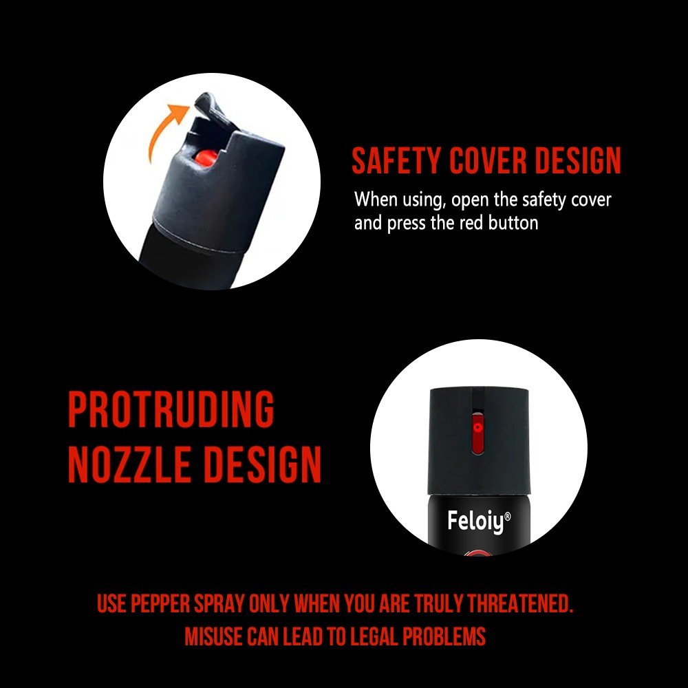 5 Bottles Feloiy Self Defense Pepper Spray 2 Oz Maximum Strength 10% OC US