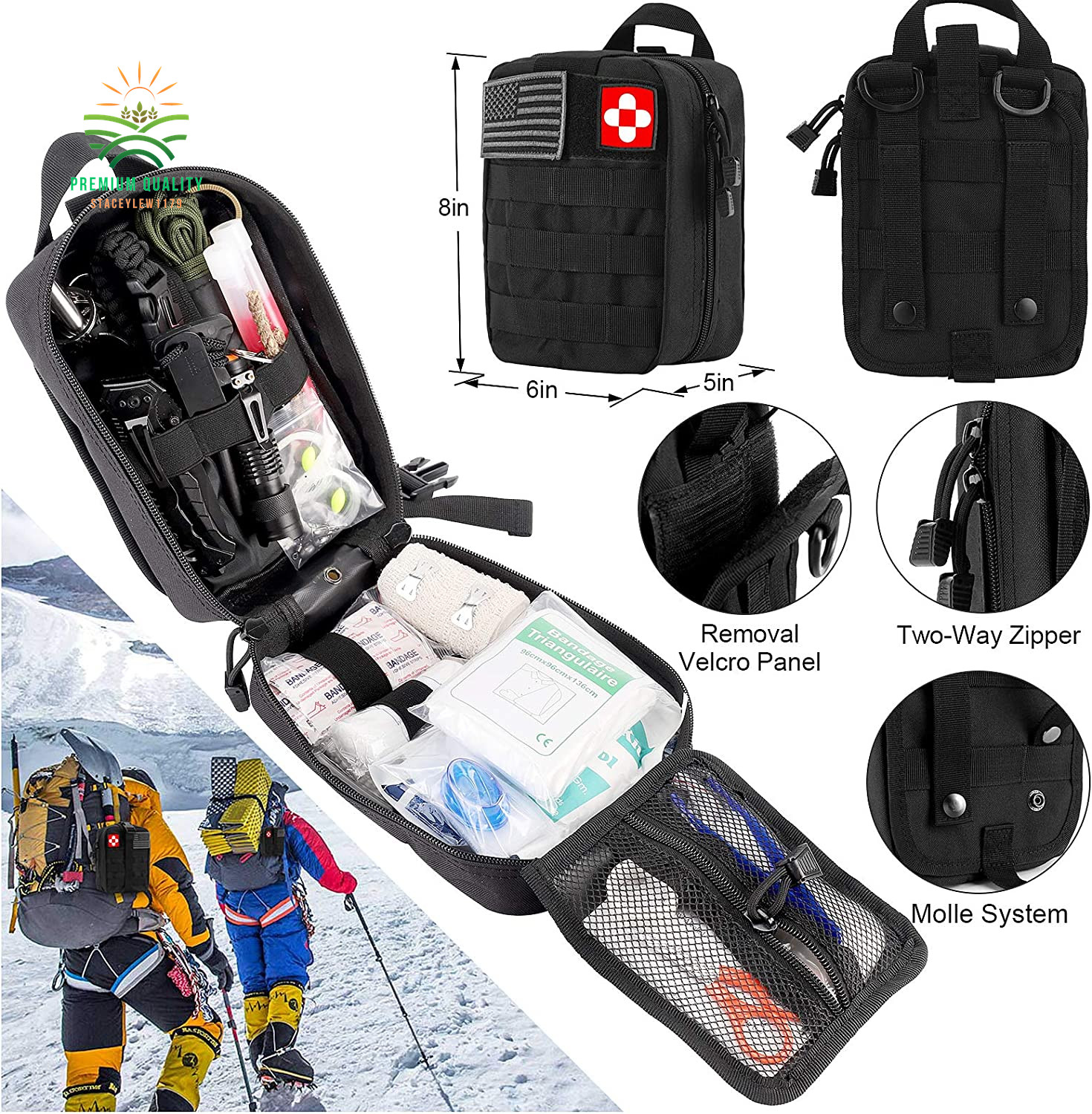 Survival First Aid Kit Medical Emergency Military Trauma Bag Tactical IFAK Molle