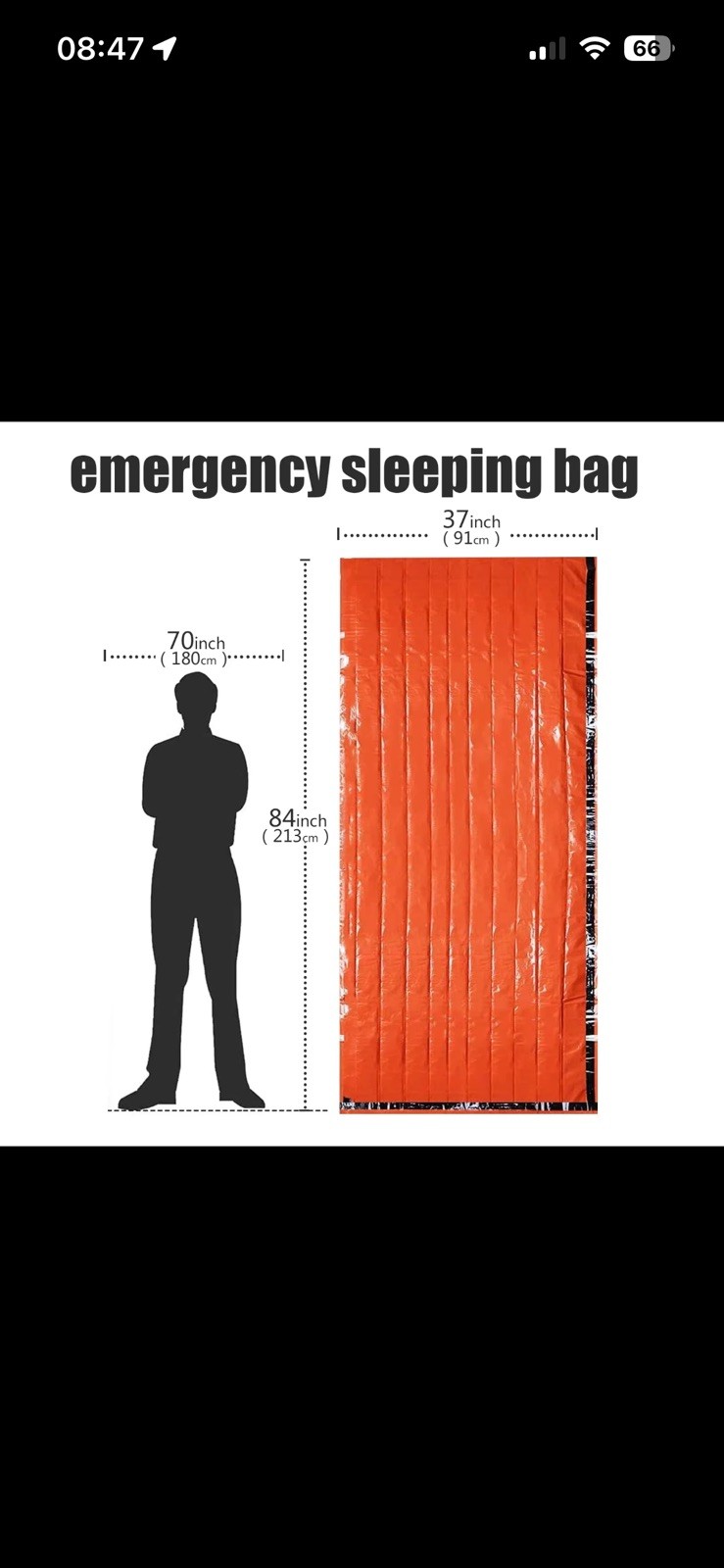 Portable Waterproof Emergency Survival Sleeping Bag Outdoor Edc Camping Gear The
