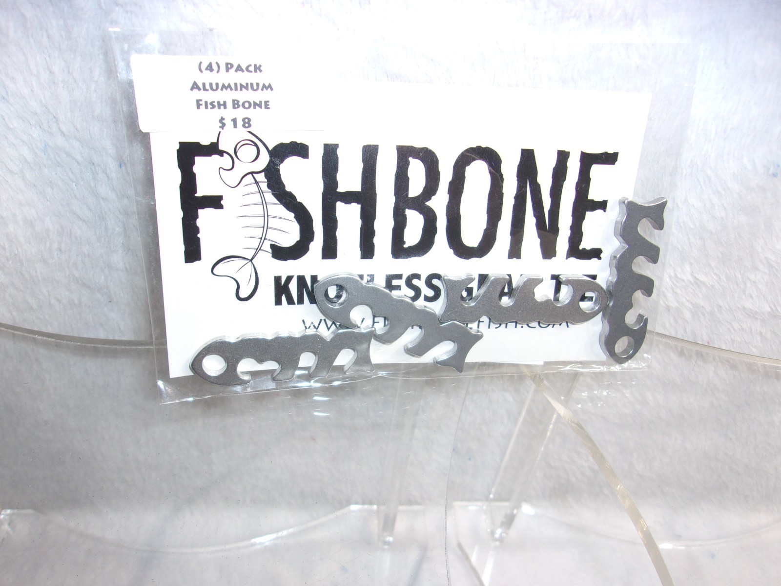 Fish Bone Knotless Rope Tie – Snapper – (4) Pack Aluminum small NEW IN PACKAGE