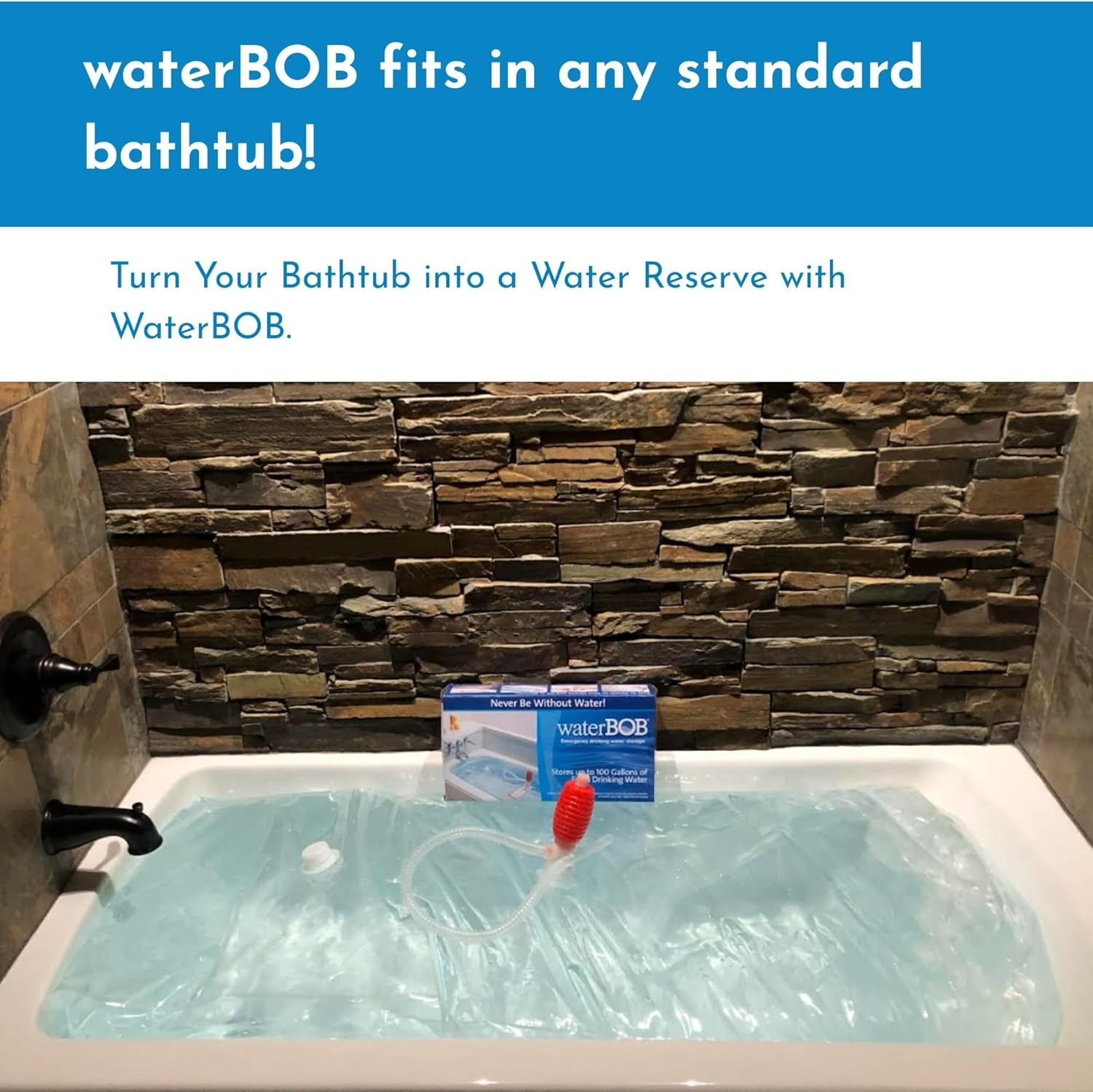 Bathtub Emergency Water Storage Bladder Up To 100 Gallon Capacity – Food Grade