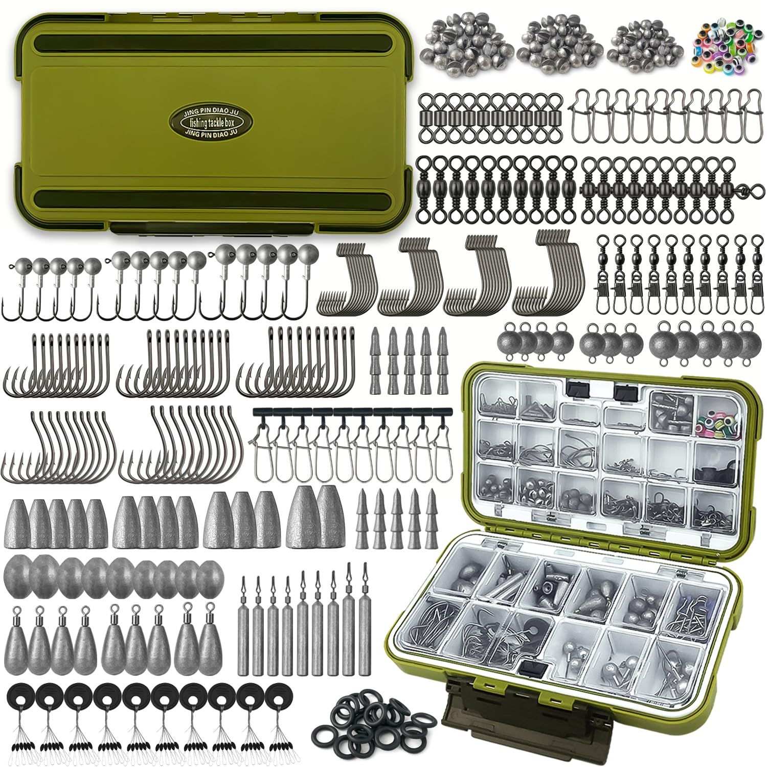 Vipfish Fishing 12 x 7 x 1.4 inches, Accessories Kit 423Pack-Green