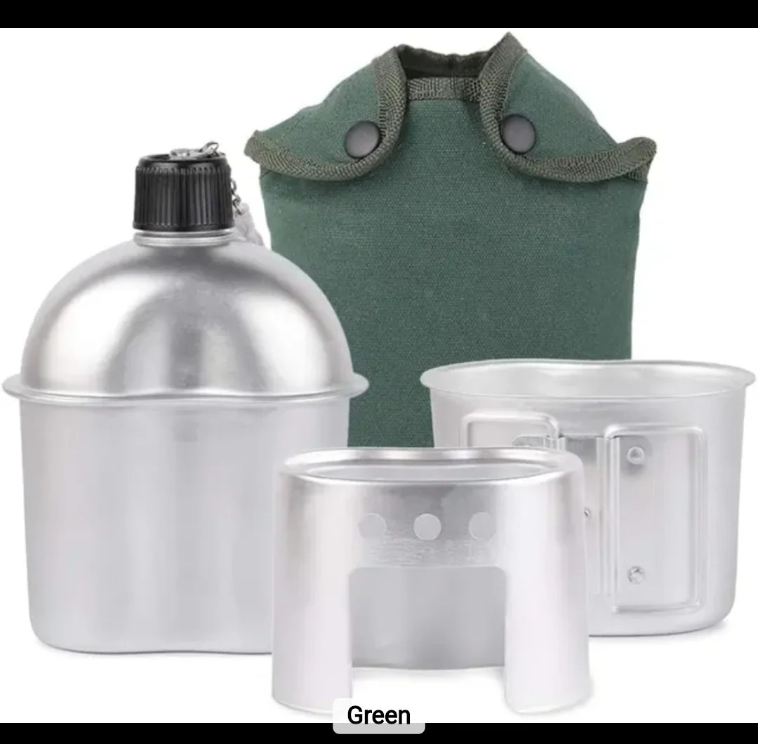 Aluminium Canteen Cook Set 1L | Cup, Stove & Carry Bag Australia