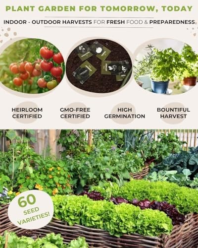 Medicinal & Survival Seed Kit – 60 Heirloom Non-GMO USA Grown Seeds for