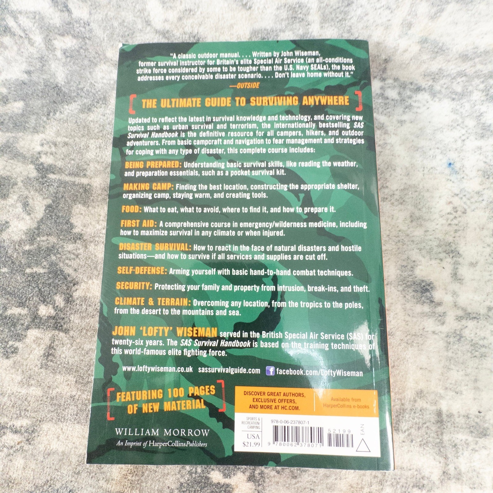 SAS John Lofty Wiseman Survival Handbook Third Edition Paperback Urban Survival