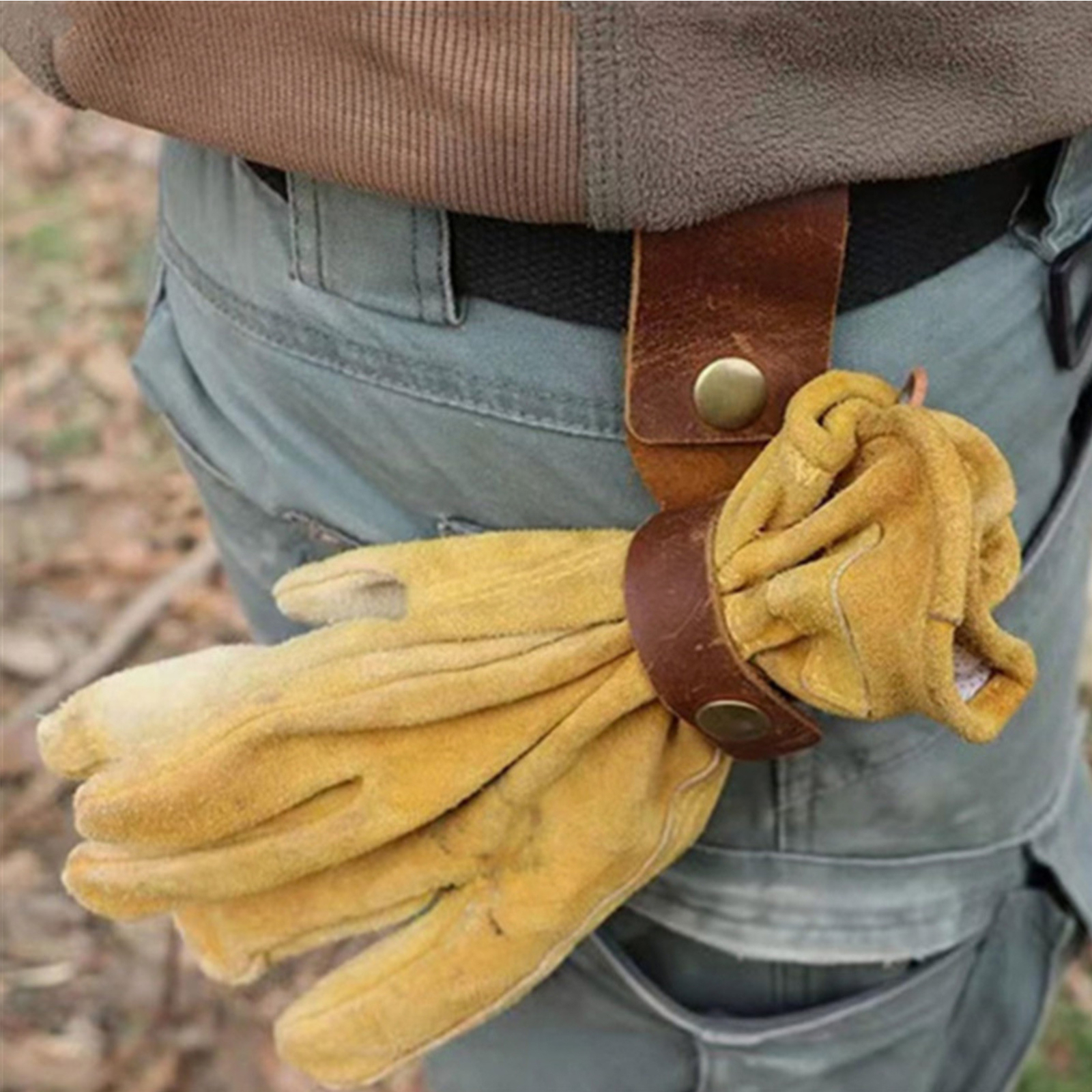 Leather Glove Holder Belt Glove Holder for Hiking Outdoor