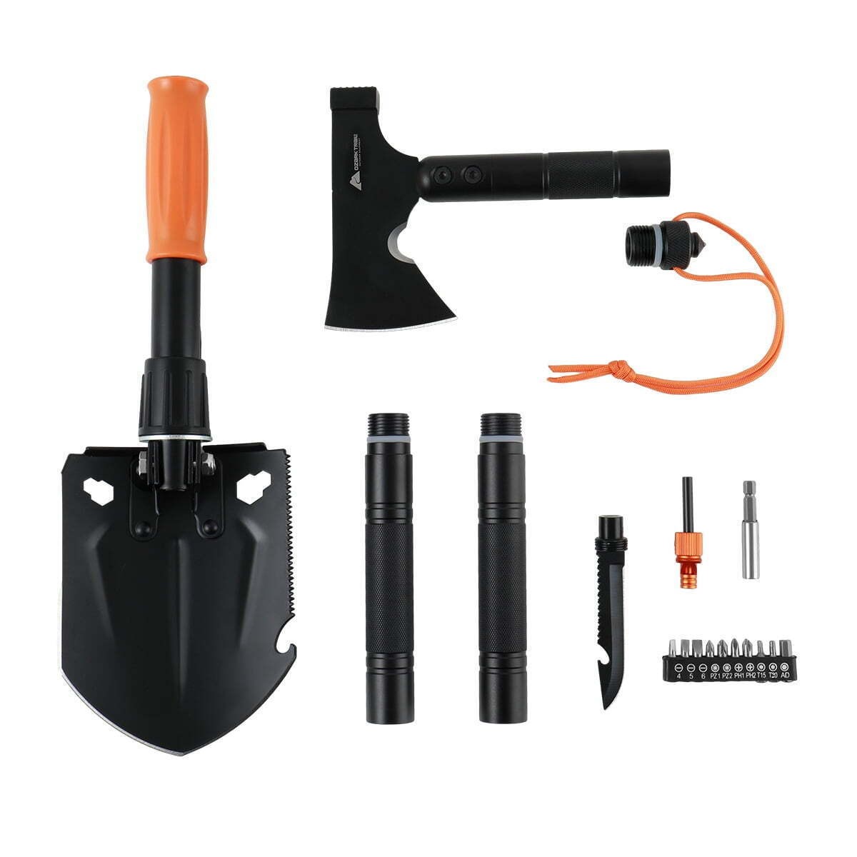 30-in-1 Survival Kit Portable Folding Shovel Multifunctional Camping Tool w/Case