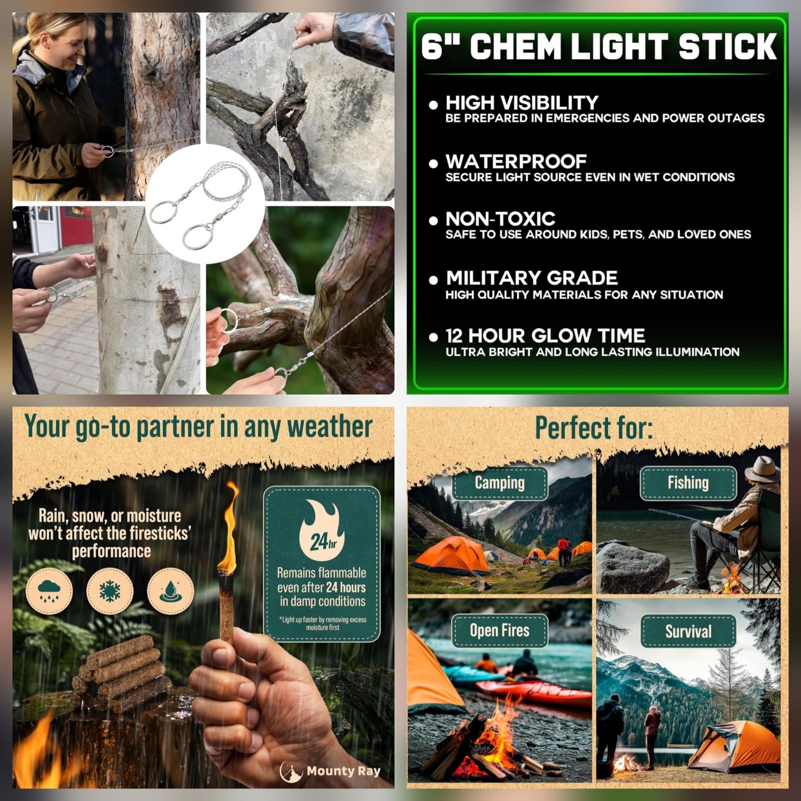 Survival – First Aid/Bug Out/Camping/Hiking Bag, 510 Piece – NEW