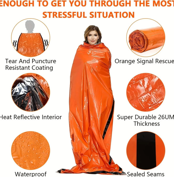 Emergency Survival Sleeping Bag Waterproof Thermal Mylar Camping Rescue Sack
