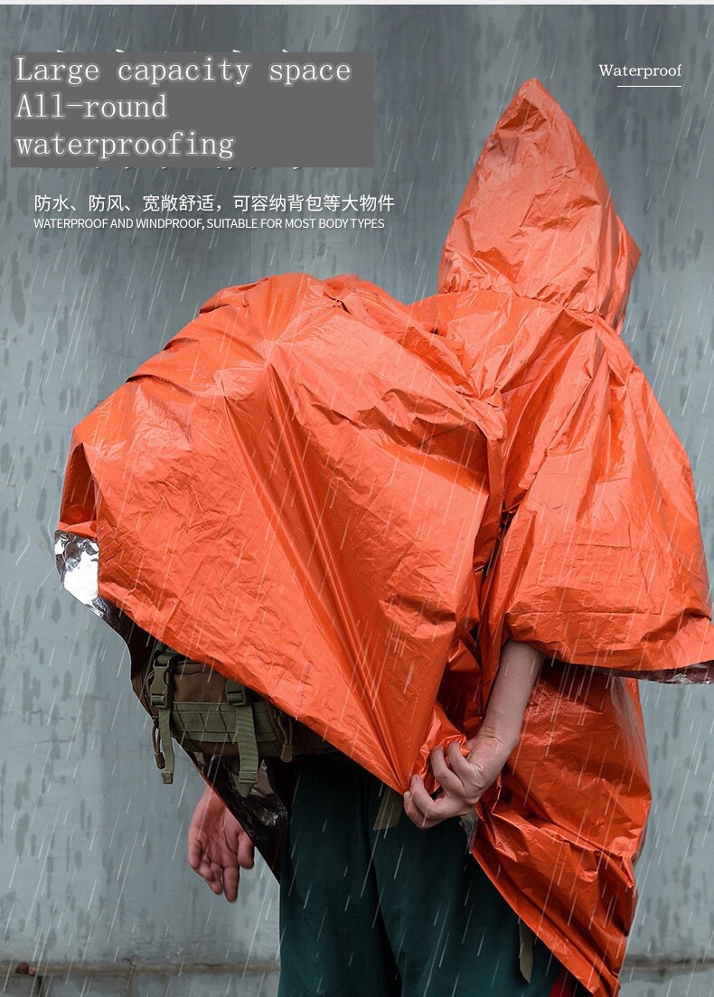 3 PACK Waterproof Emergency Survival Rain Poncho Outdoor Camping Survival Gear