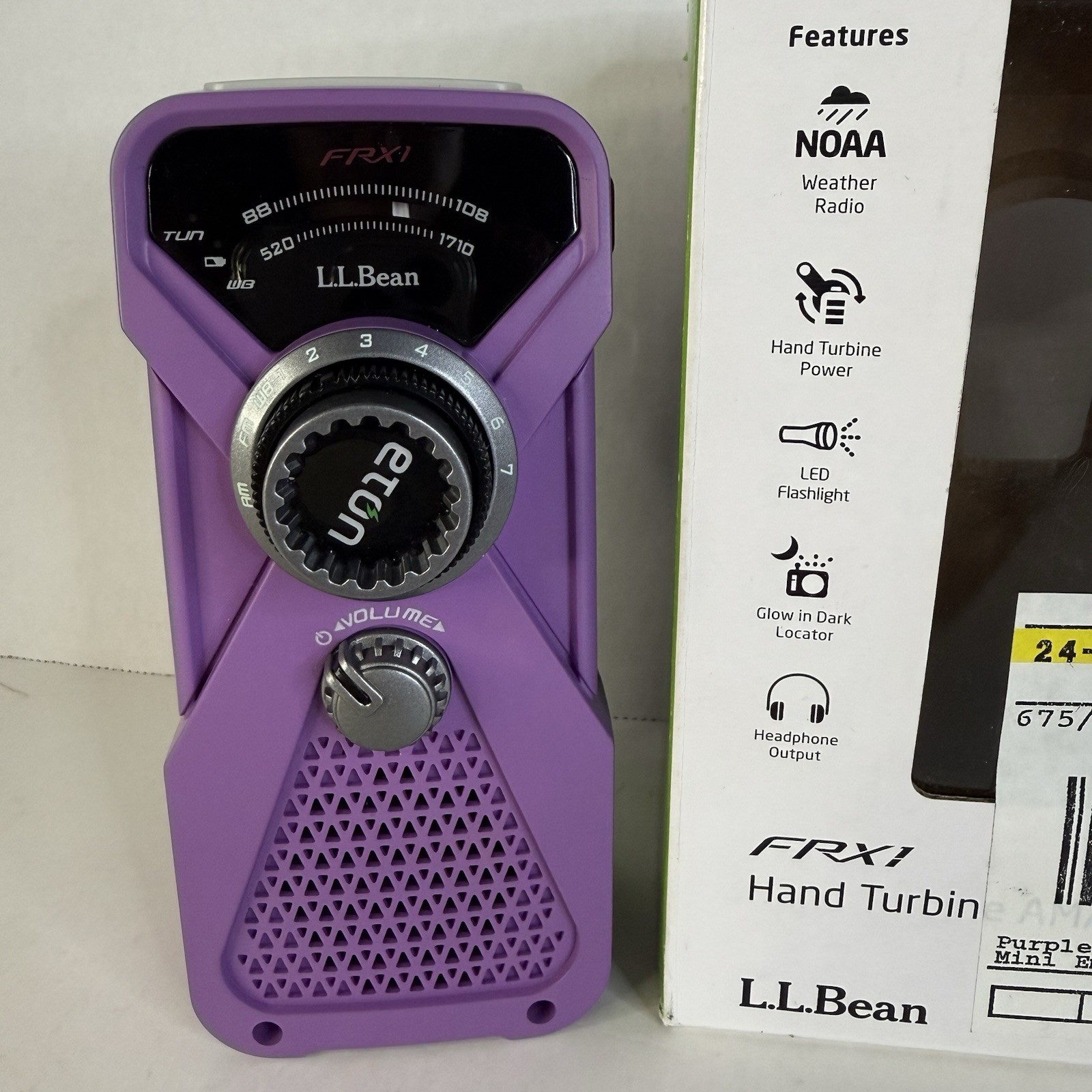 LL Bean/ Eton/FRX1 Mini Emergency Radio/NOAA Weather Alert Purple