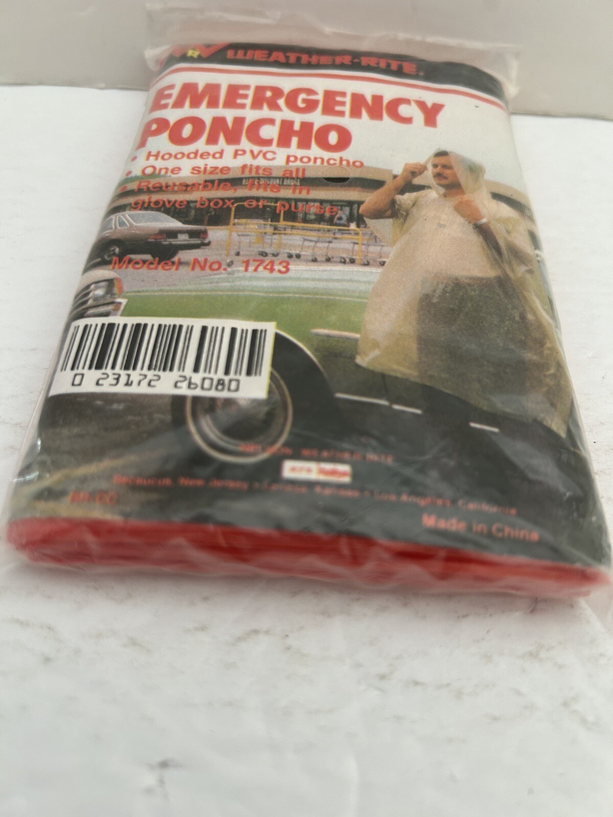 Weather-Rite Emergency Red Poncho Model No. 1743