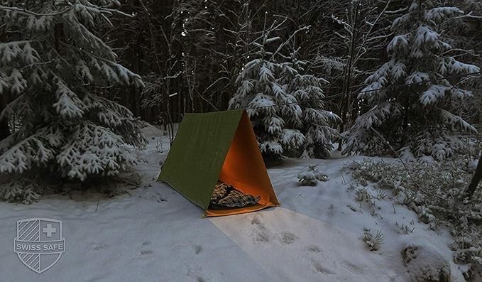 Lot 2 Emergency Survival Shelter Mylar Tube Tent 2 Person Tent Swiss Safe